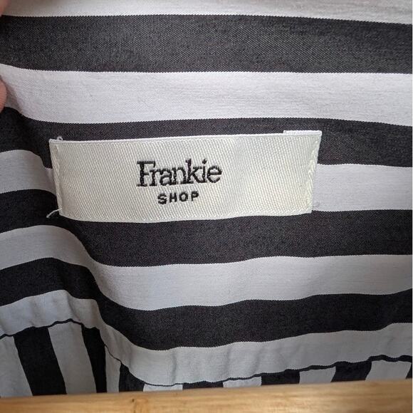 THE FRANKIE SHOP Striped Button-up Long Sleeve Cotton Shirt, size F(One Size) - Picture 3 of 9